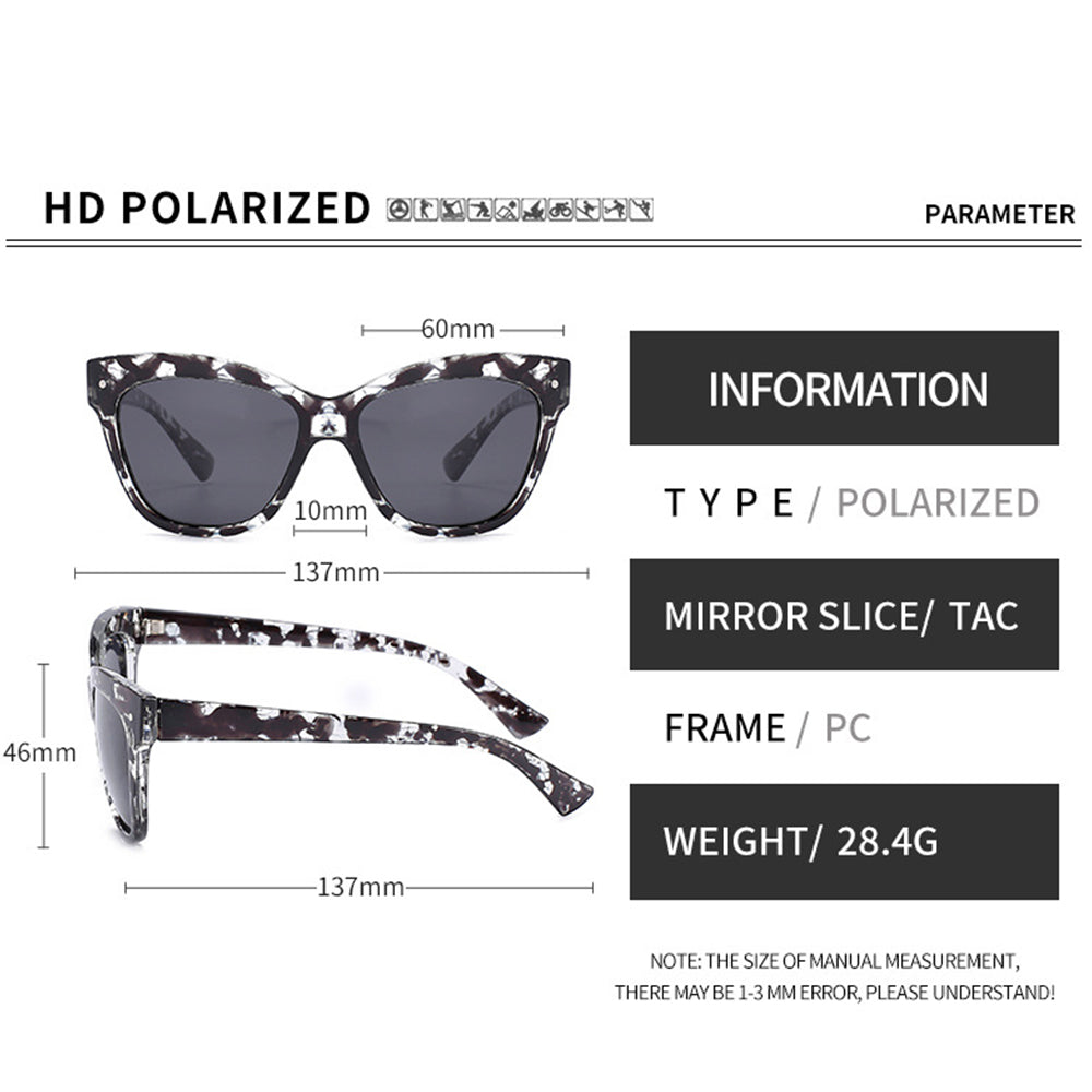 Gafas de Sol Mujer Techsuit OD8155-C3, Polarizadas, Protección UV, Negro Marrón