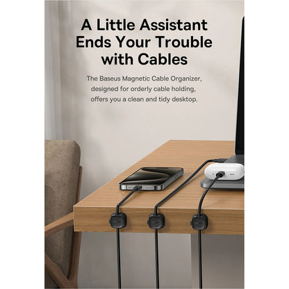 Organizador de Cables Baseus Lite Magnético, Set 3 Piezas, Blanco B01331106211-00