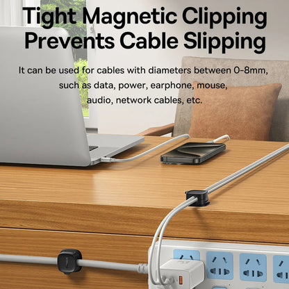 Organizador de Cables Baseus Lite Magnético, Set 3 Piezas, Blanco B01331106211-00