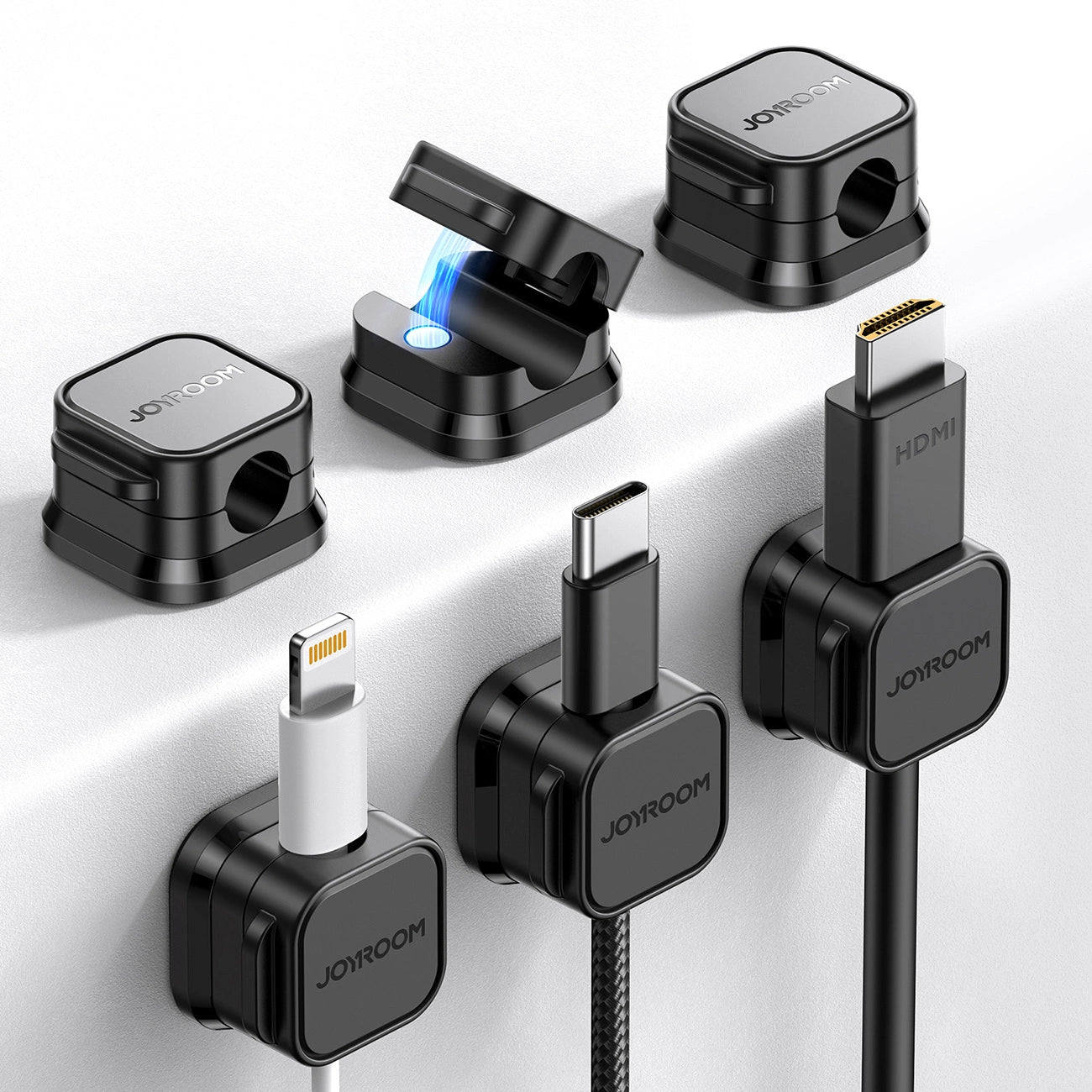 Organizador de Cables Joyroom JR-ZS368, Set de 3 Piezas, Negro