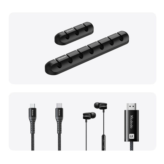 Organizador de Cables McDodo WF-5960, Set de 2 piezas, Negro