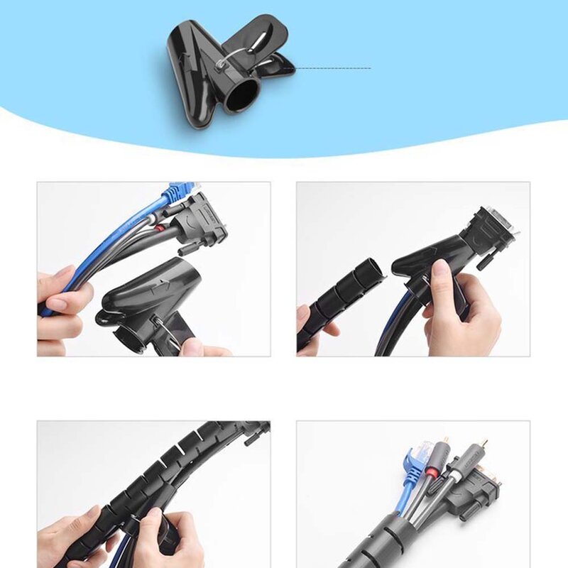 Organizador de Cables UGREEN LP121, 25mm, 3m, Negro