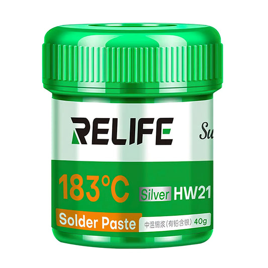 Pasta de Estaño Relife HW21, 40g, Punto de Fusión 183 Grados