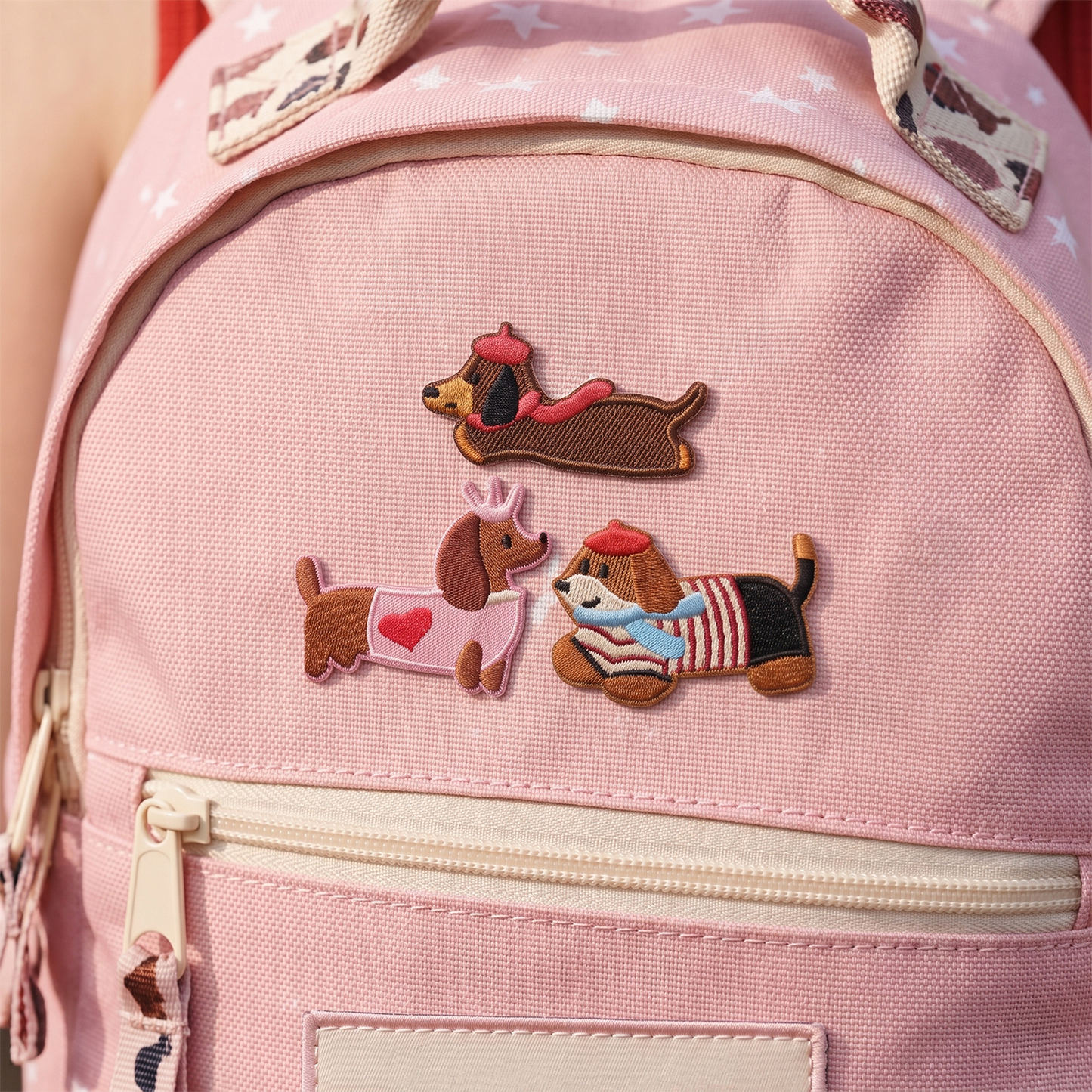 Parche / Parche Textil OEM Dachshund, Set de 3 piezas, Multicolor