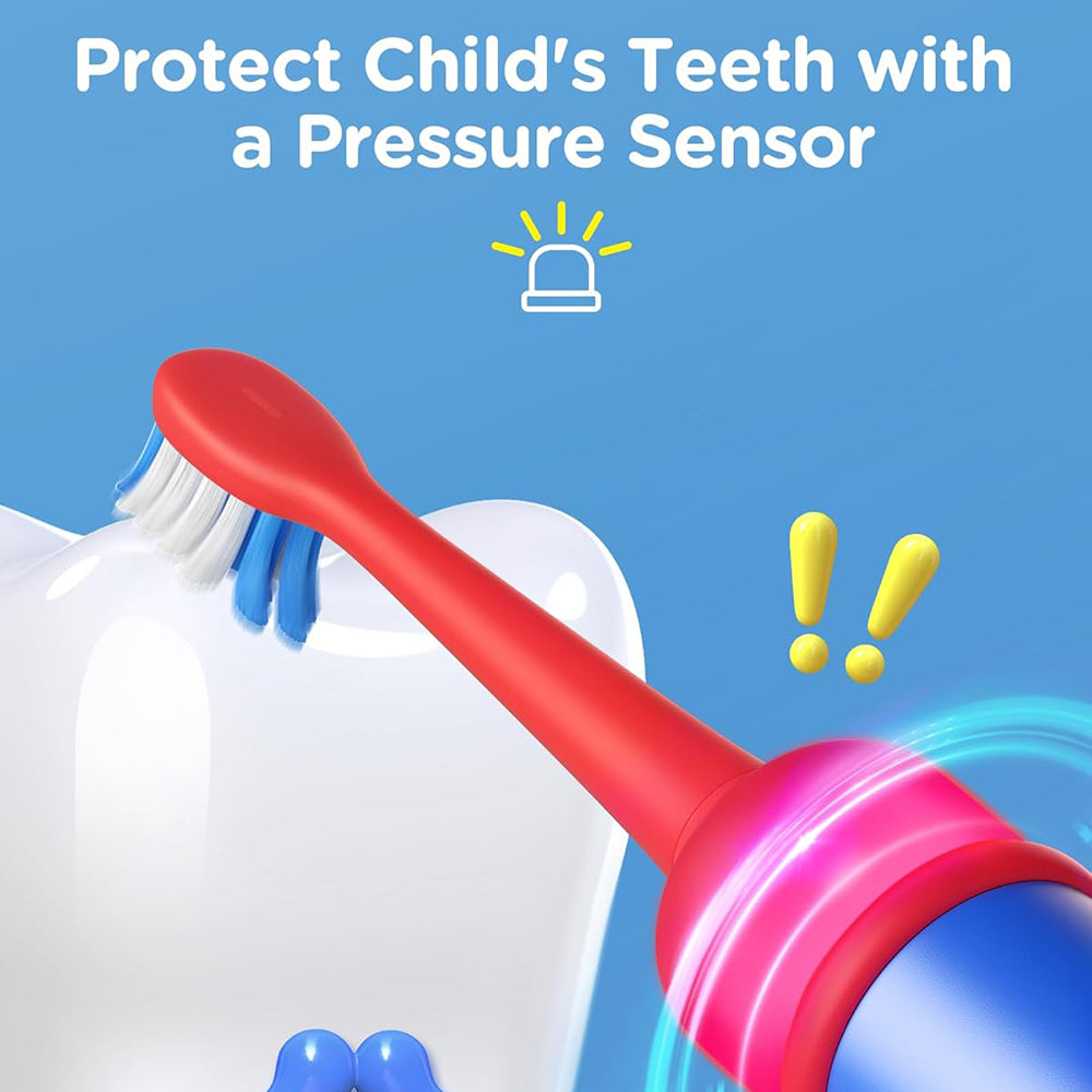 Cepillo de Dientes Eléctrico Bitvae BVK7S Kids, Azul Rojo