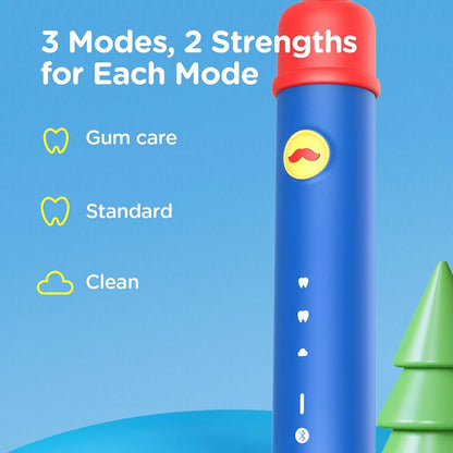 Cepillo de Dientes Eléctrico Bitvae BVK7S Kids, Azul Rojo