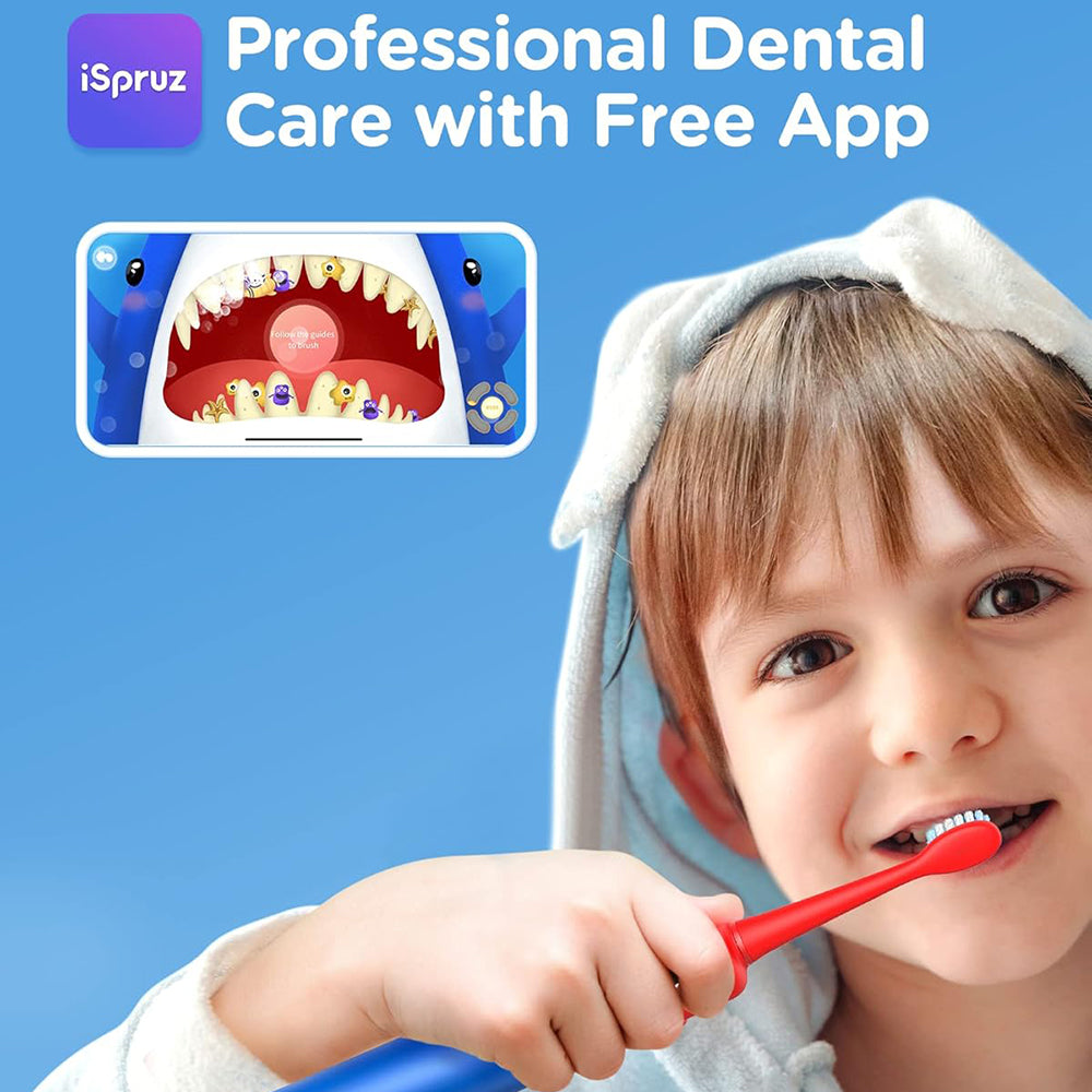 Cepillo de Dientes Eléctrico Bitvae BVK7S Kids, Azul Rojo