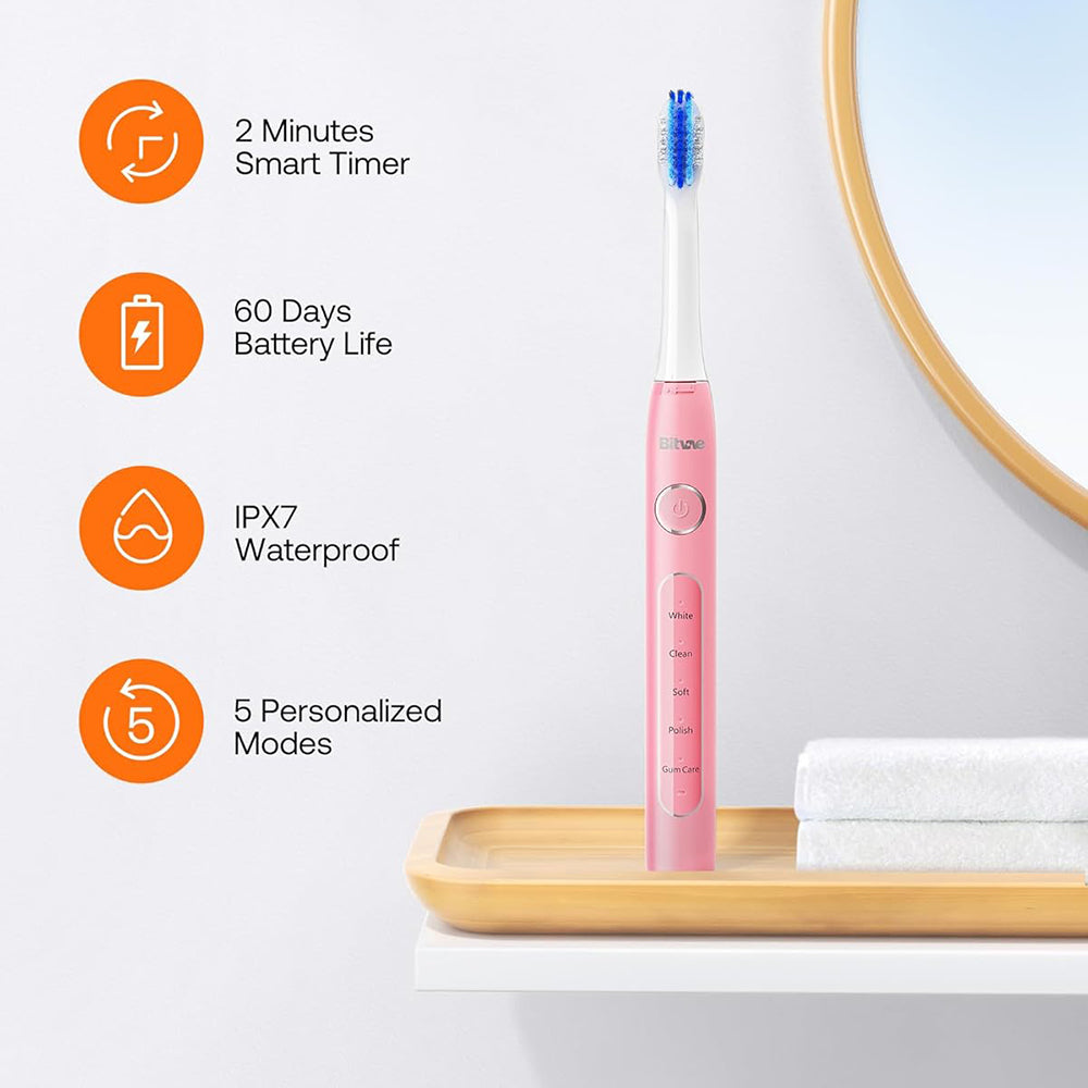 Cepillo de Dientes Eléctrico Bitvae D2, Rosa