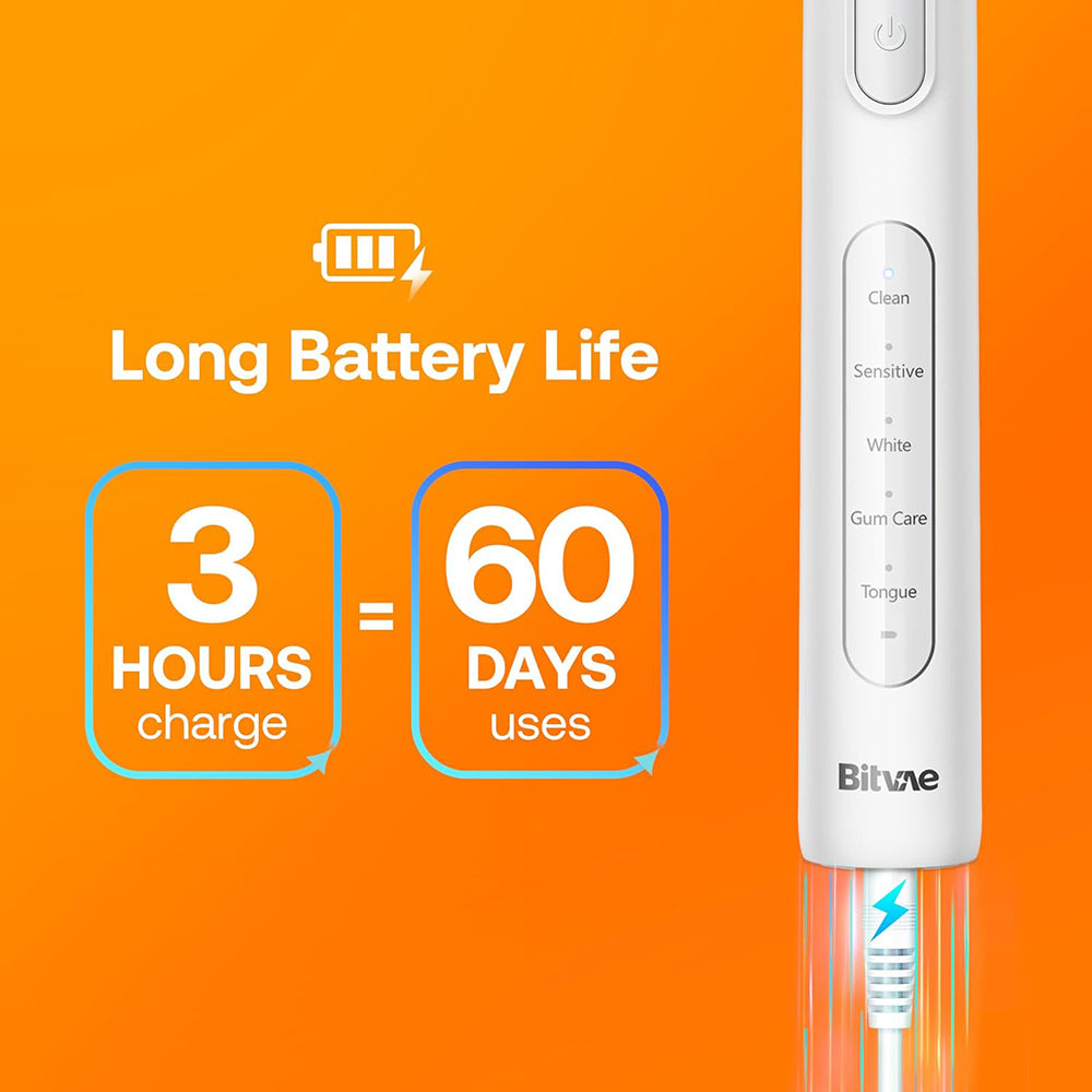 Cepillo de Dientes Eléctrico Bitvae R1, Blanco