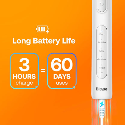 Cepillo de Dientes Eléctrico Bitvae R1, Blanco