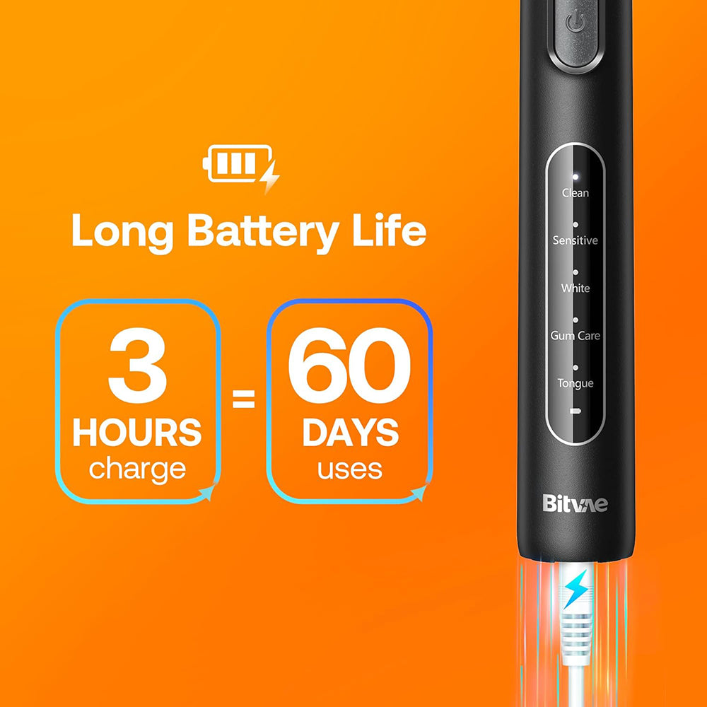 Cepillo de Dientes Eléctrico Bitvae R1, Negro