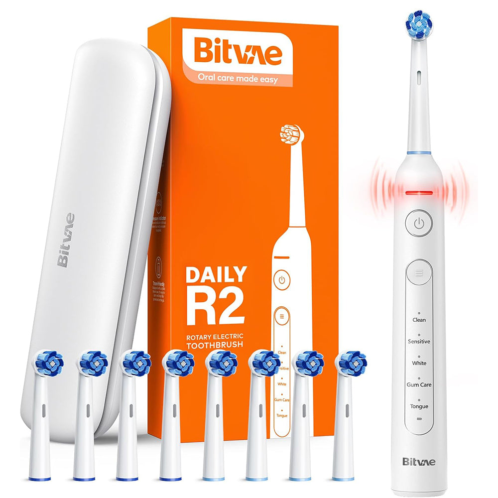 Cepillo de Dientes Eléctrico Bitvae R2, Blanco