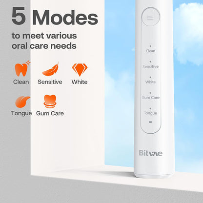 Cepillo de Dientes Eléctrico Bitvae R2, Blanco