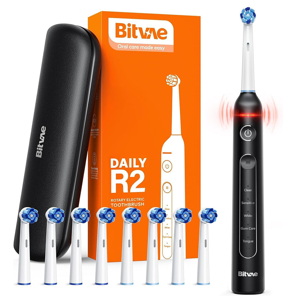 Cepillo de Dientes Eléctrico Bitvae R2, Negro