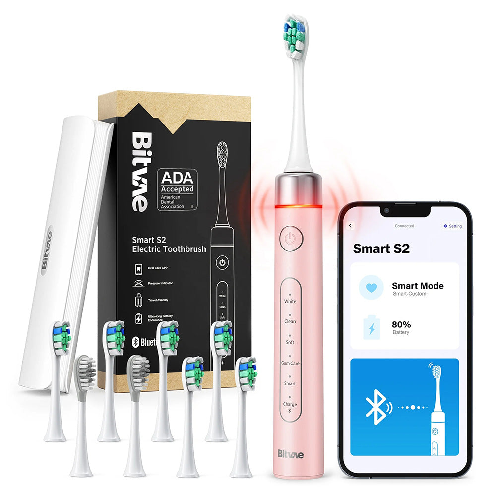 Cepillo de Dientes Eléctrico Bitvae S2 Smart, Rosa