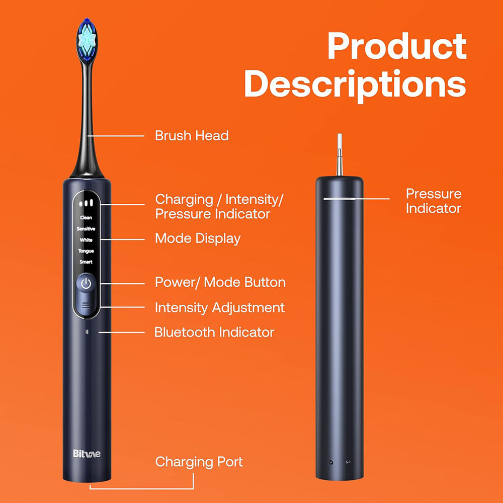 Cepillo de Dientes Eléctrico Bitvae S3 Smart, Azul Marino