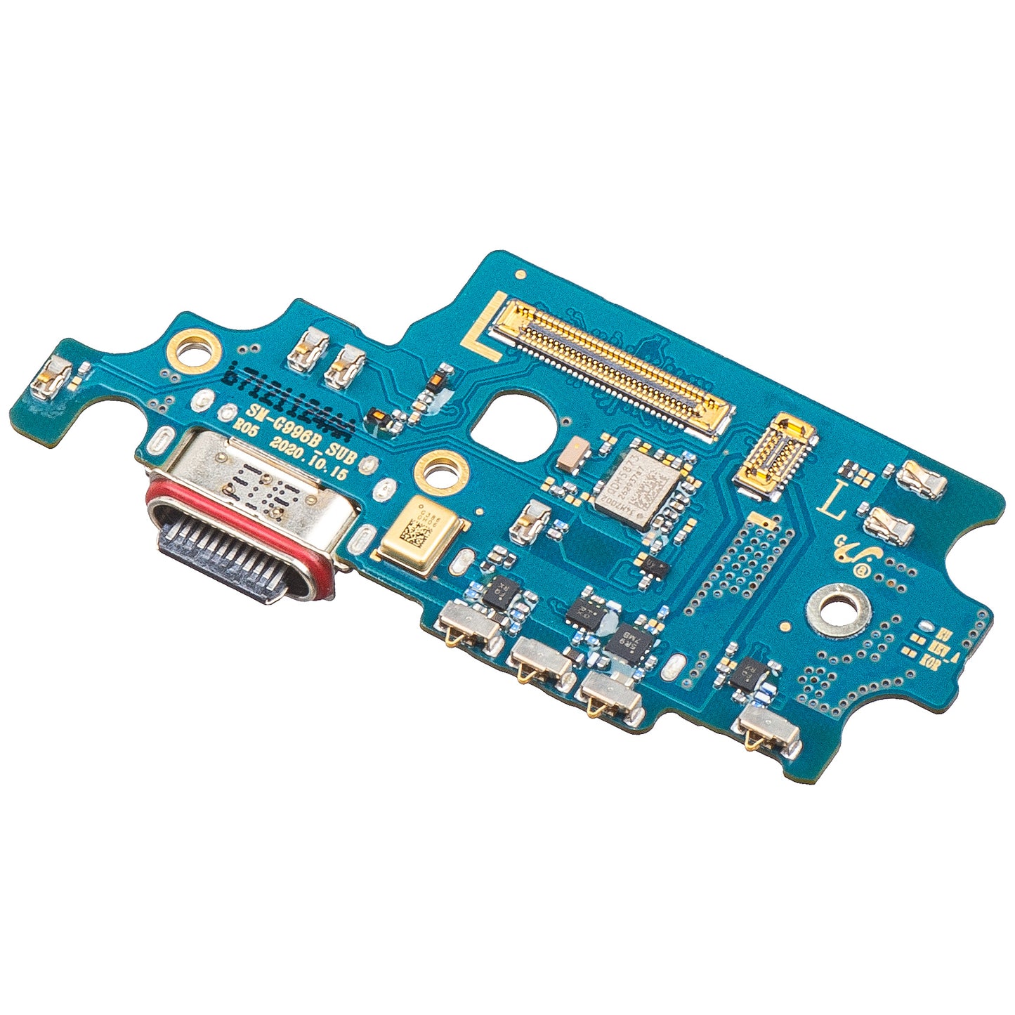 Placa con conector de carga - Micrófono - Módulo lector SIM Samsung Galaxy S21+ 5G G996, Service Pack GH96-1399993A