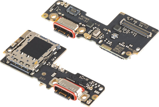 Placa con Conector de Carga - Micrófono - Módulo Lector de SIM Xiaomi Poco X7