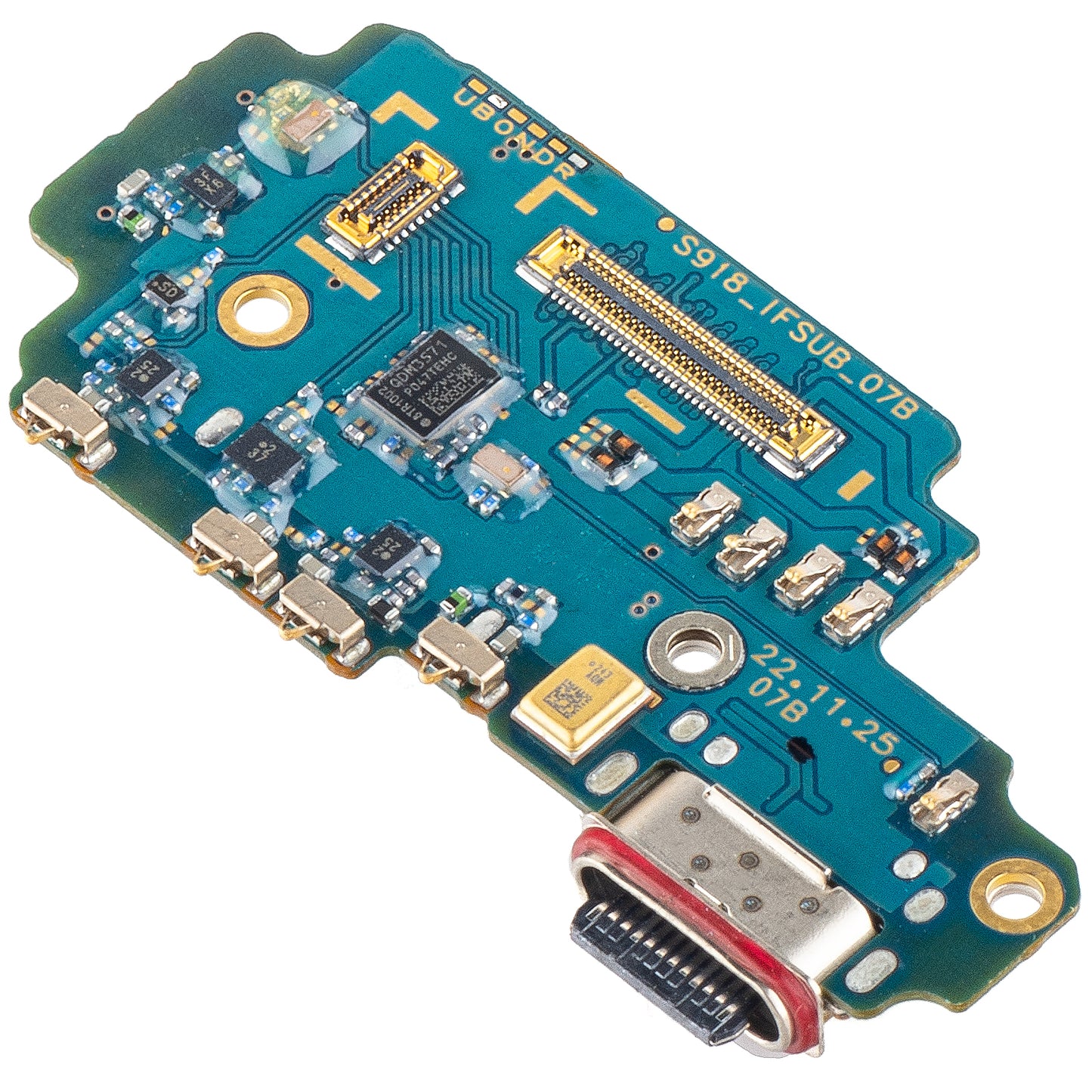 Placa con Conector de Carga - Micrófono - Módulo Lector SIM Samsung Galaxy S23 Ultra S918