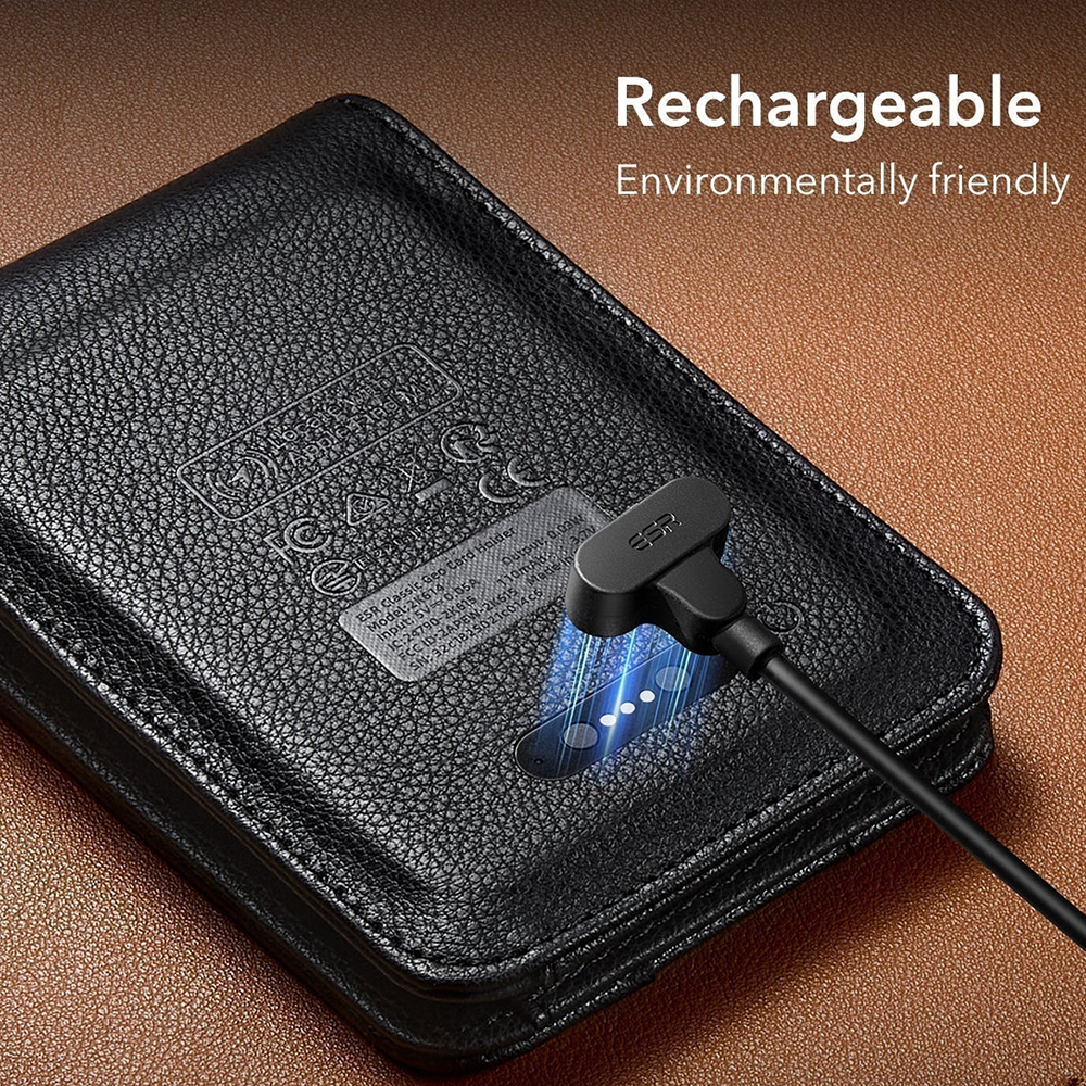 Cartera ESR Classic Geo Carbon con función Find My y Protección RFID, Negra, Reacondicionada