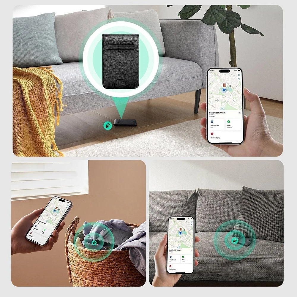 Cartera ESR Classic Geo con función Find My y Protección RFID, Negra
