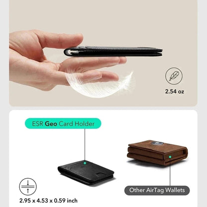Cartera ESR Classic Geo con función Find My y Protección RFID, Negra