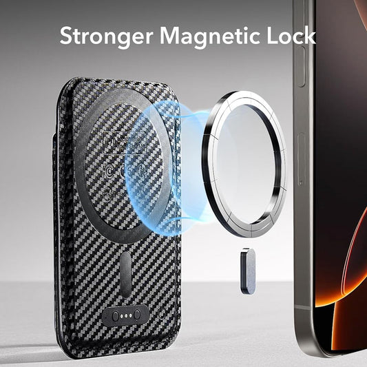 Cartera Magsafe, ESR, Classic Geo Carbon, Negro