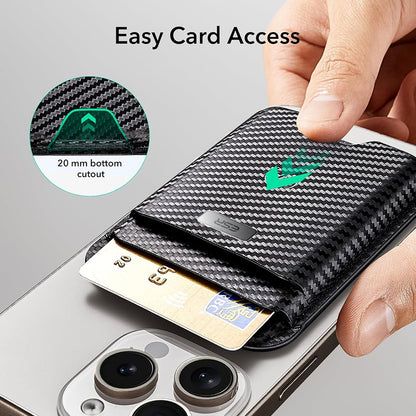Cartera Magsafe, ESR, Classic Geo Carbon, Negro