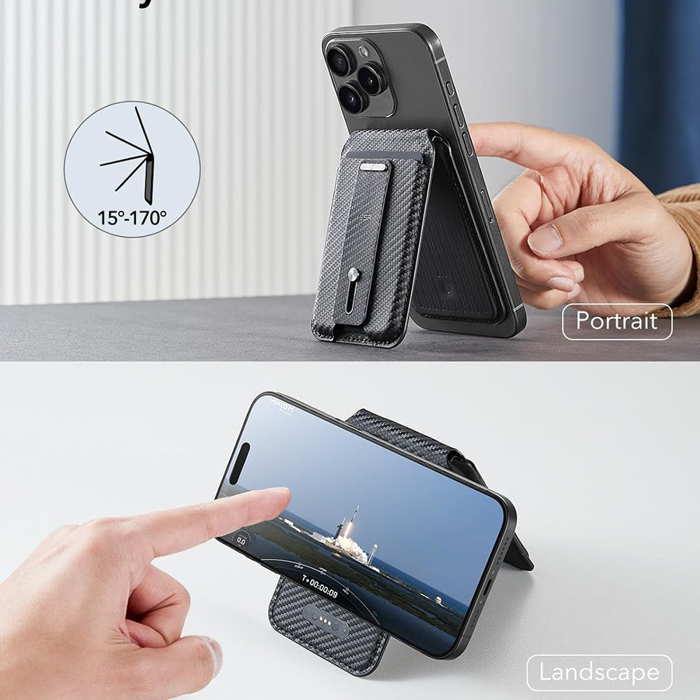 Cartera Magsafe, ESR, Findy my Wallet Carbon, Negro