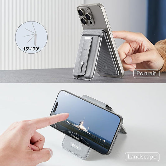 Cartera Magsafe, ESR, Find my Wallet, Gris