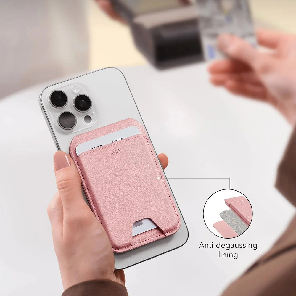 Cartera MagSafe, ESR, Soporte, Rosa