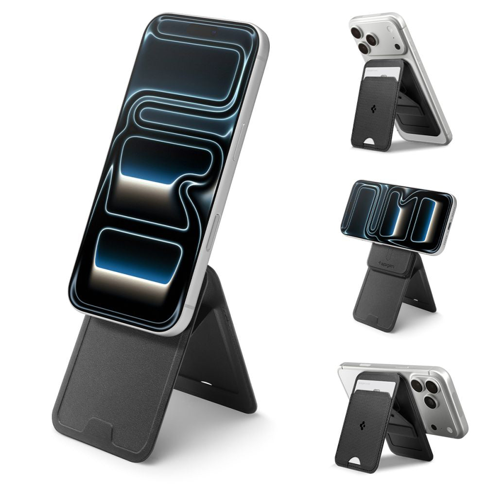 Cartera MagSafe, Spigen, Trípode Plegable Slim S314-3, Negro