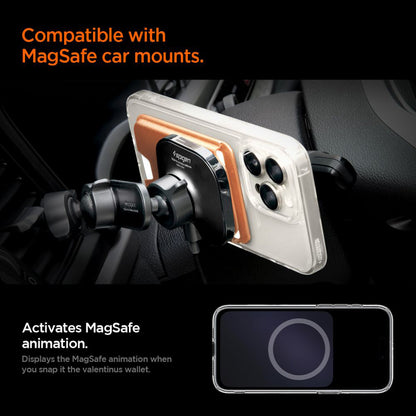 Cartera MagSafe, Spigen, Valentinus MagFit+, Naranja AFA11340