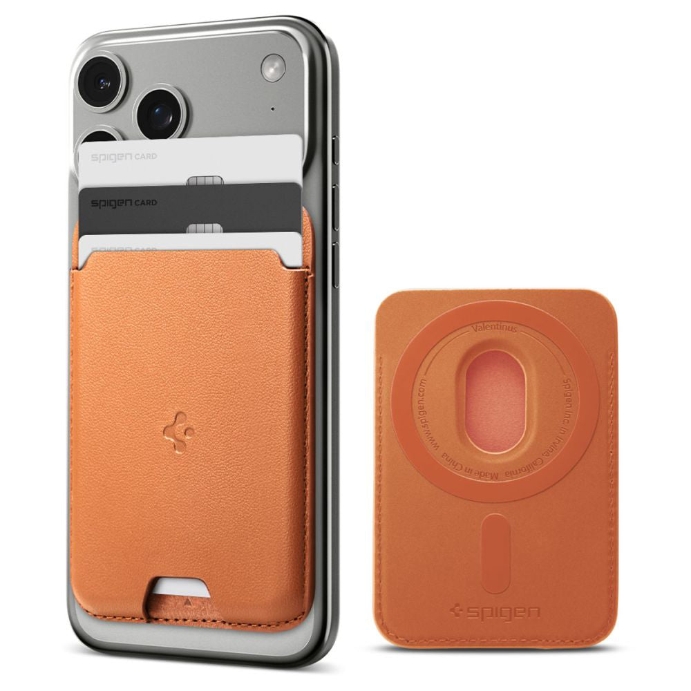 Cartera MagSafe, Spigen, Valentinus MagFit, Naranja AFA11339