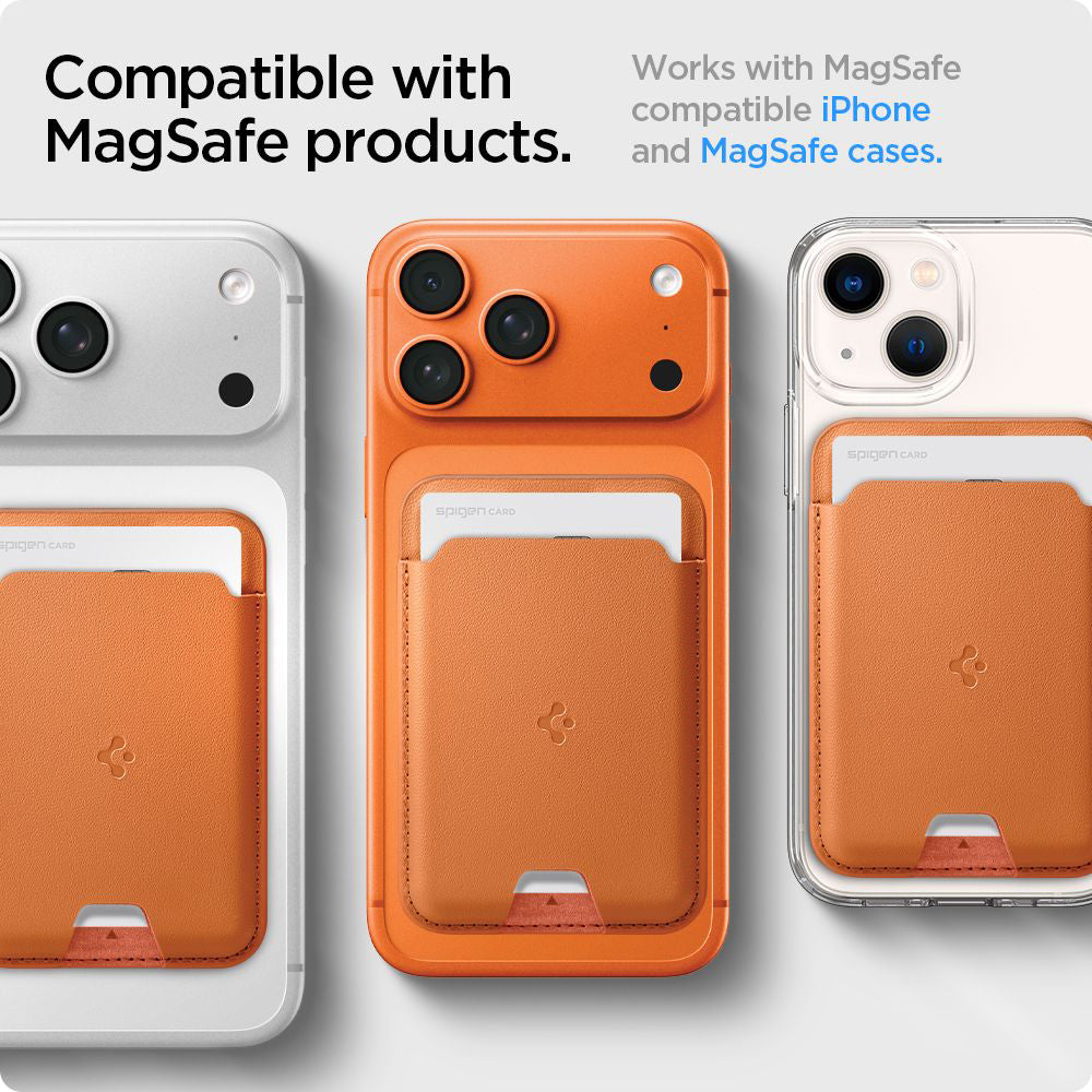 Cartera MagSafe, Spigen, Valentinus MagFit, Naranja AFA11339