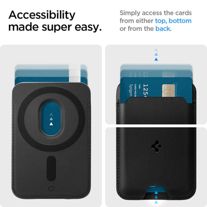 Cartera MagSafe, Spigen, Valentinus MagFit 2 Tarjetas, Negro AMP02284