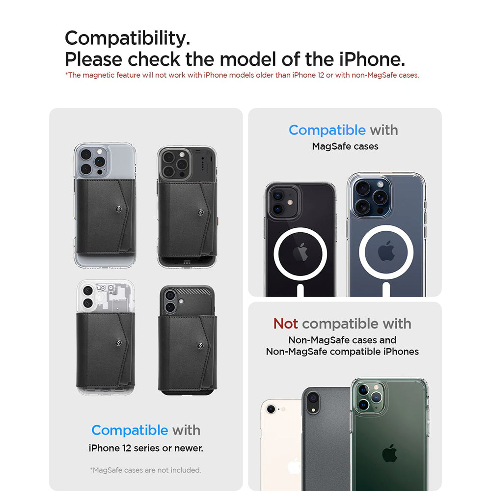 Cartera Magsafe, Spigen, Valentinus Pro, Negra