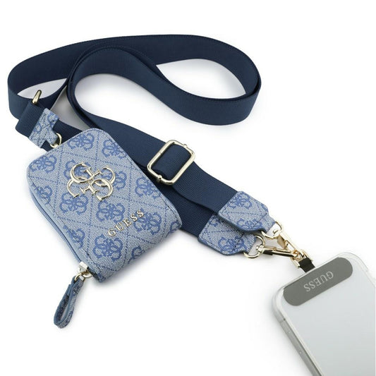 Cartera y Cordón para Teléfono Guess 4G Metal Logo, Azul
