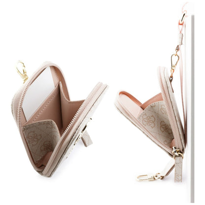 Guess 4G Metal Logo Wallet and Phone Lanyard, Pink