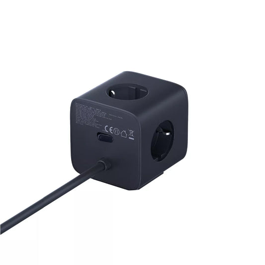 Regleta Baseus EnerFill FA11, 67W, 3.35A, 1 x USB-A - 2 x USB-C - 3 x Schuko, Negro E00082100123-00