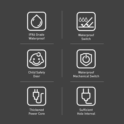 Regleta ColorWay, 6 x Schuko, Blanca