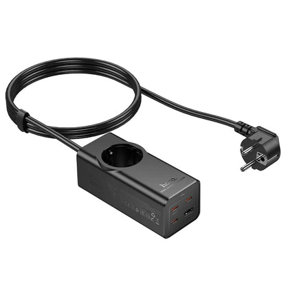 Extensión HOCO NS9, 1 x Schuko, Negro