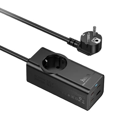 Extensión HOCO NS9, 1 x Schuko, Negro