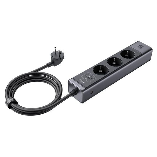 McDodo CH-0620 Extension Cord, 3 x Schuko - 1 x USB-A - 2 x USB-C, Black