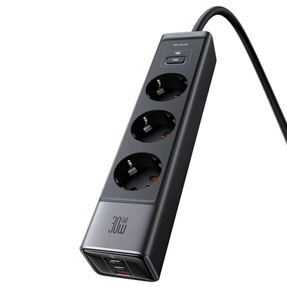 Extensión McDodo CH-0620, 3 x Schuko - 1 x USB-A - 2 x USB-C, Negro