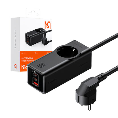 Extensión McDodo CH-4620, 1 x Schuko, Negro