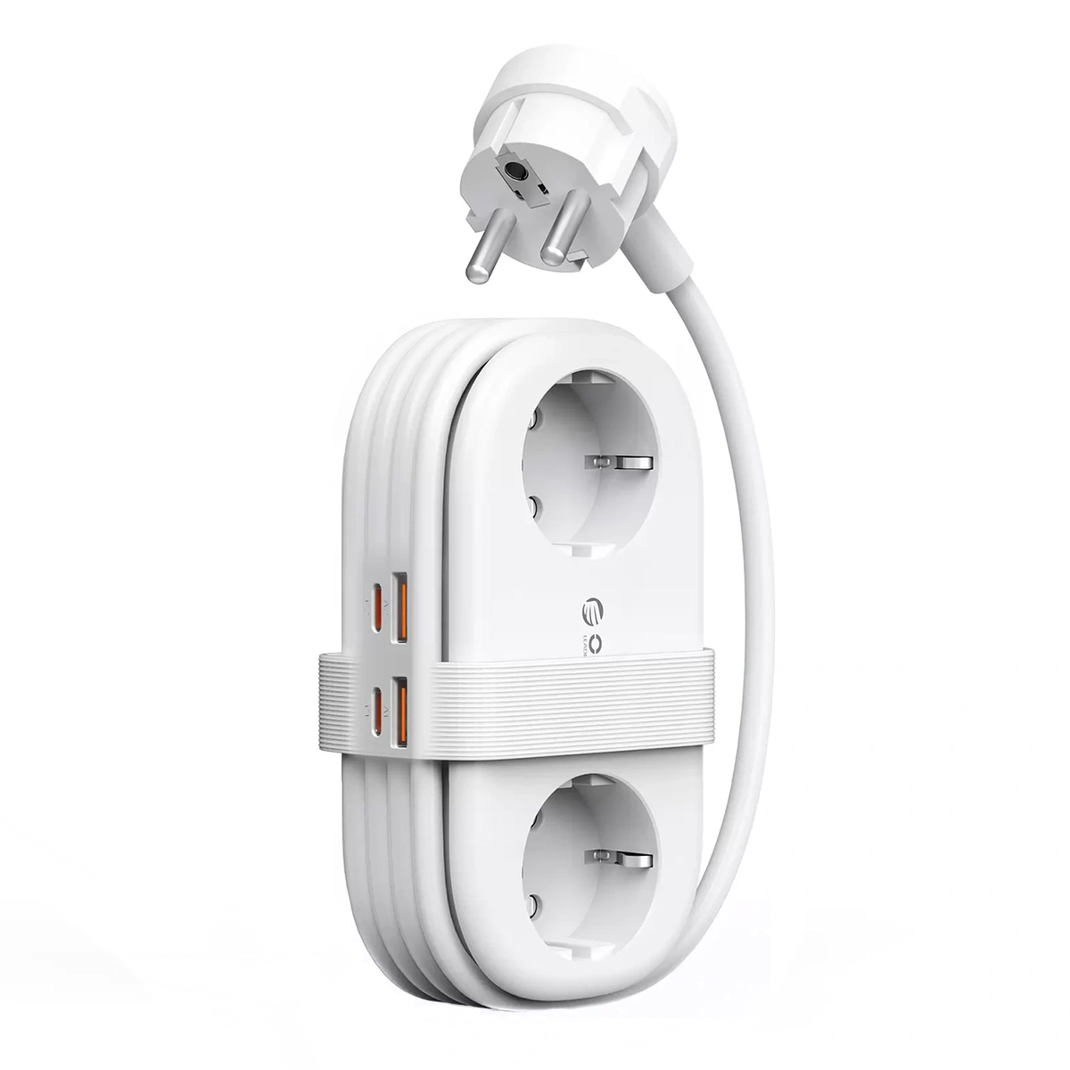 Extensión Orico AP3, 2 x Schuko - 2 x USB-A - 2 x USB-C, Blanco