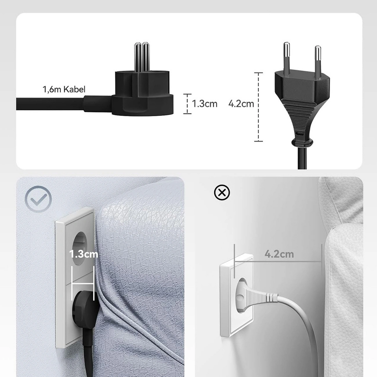 Orico PDC25 Extension Cord, 2 x Schuko - 2 x USB-A - 2 x USB-C, Black