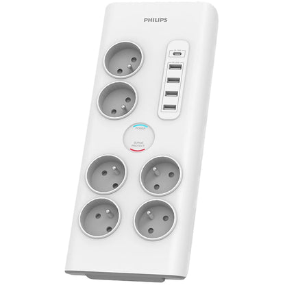 Cargador de red Philips, 4 x USB-A - 1 x USB-C - 6 x Schuko, blanco PHIL-SPN7060WA/60 