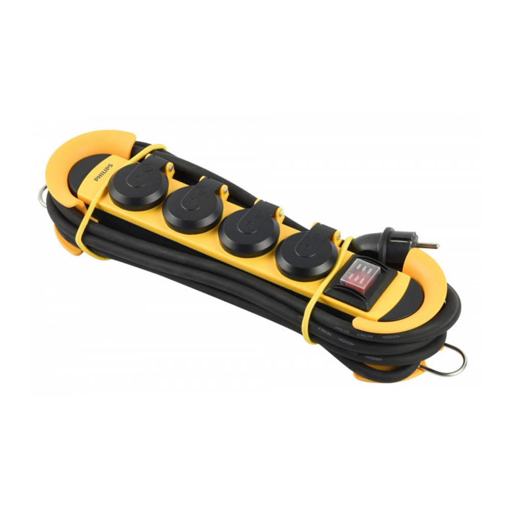 Extensión Philips, 4 x Schuko, Amarillo Phil-SPN5140YB/60